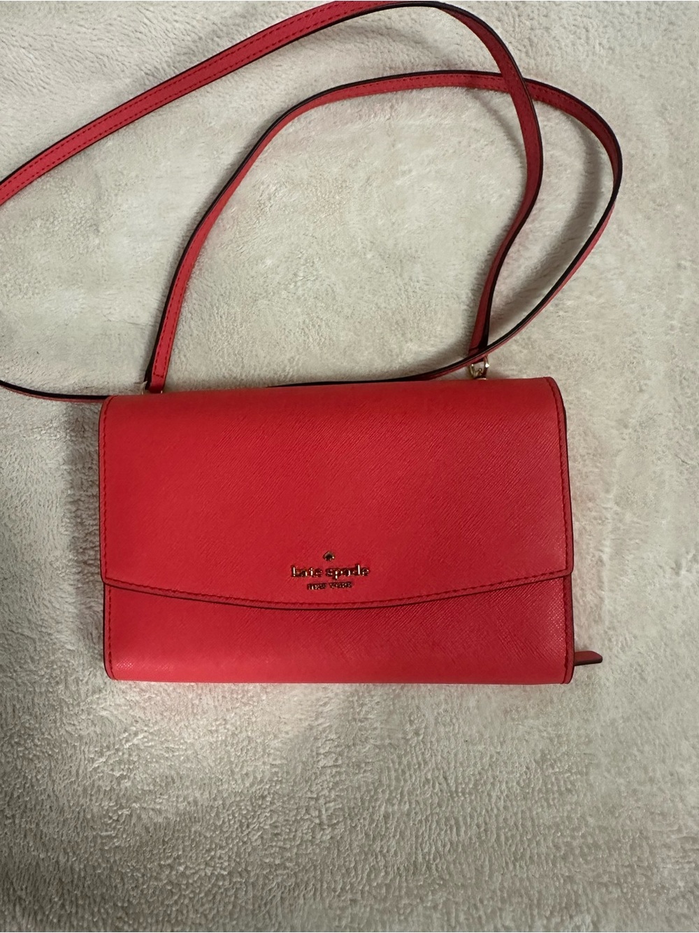 kate spade Red Leather Crossbody Wallet
